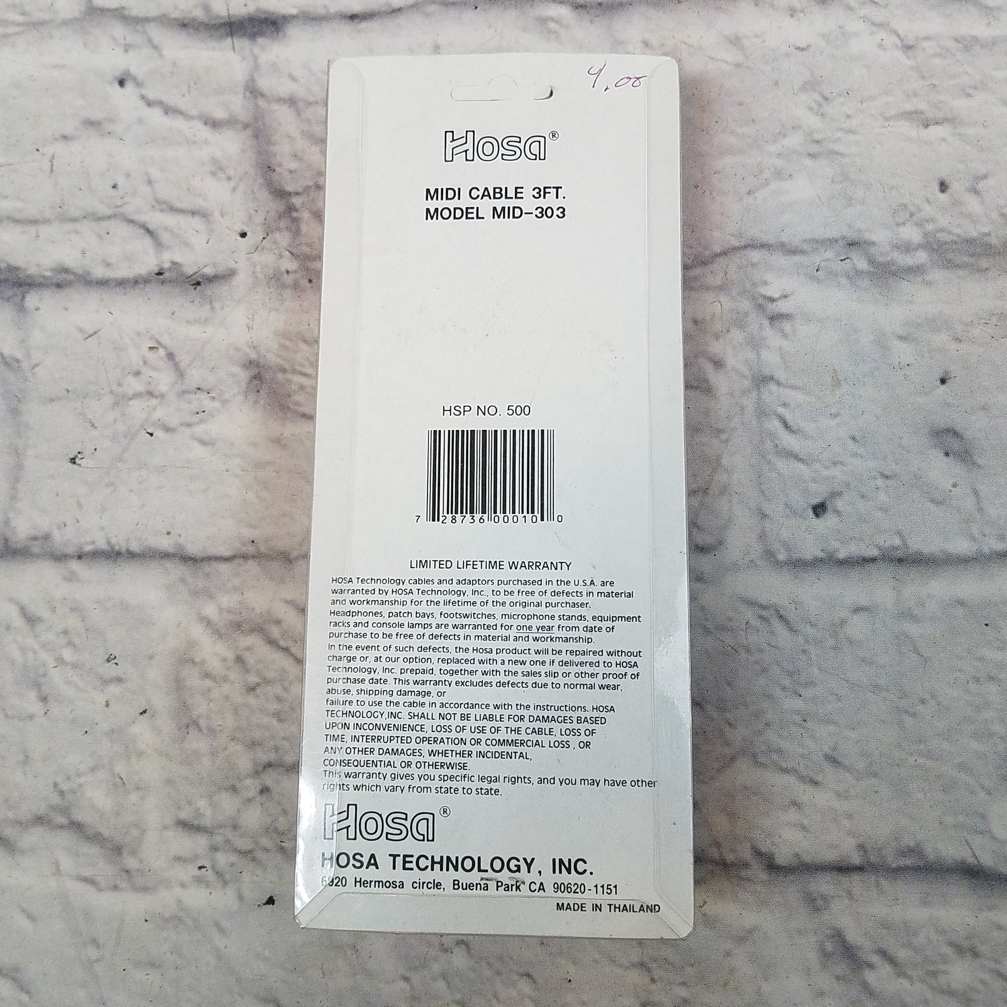 Hosa MID-303 3ft MIDI Cable