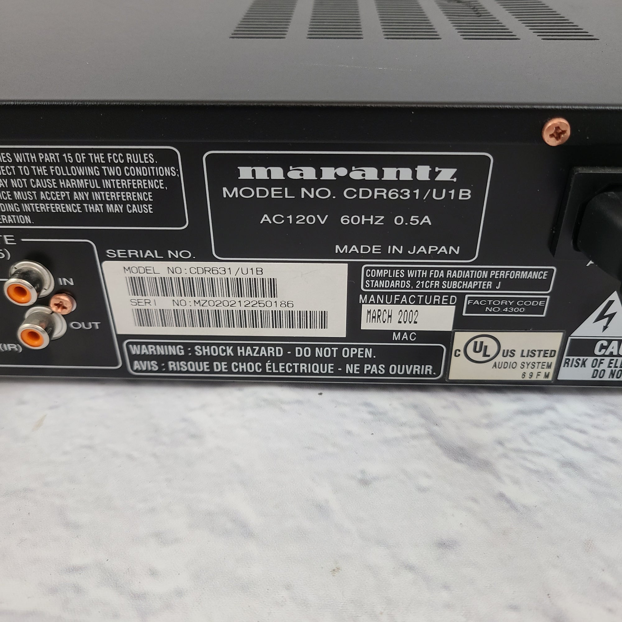 Marantz Professional CDR631 CD Recorder