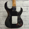 J Reynolds Left Handed Lefty Strat Style Electric Guitar - Black