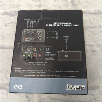XTUGA USB 2i2 Audio Interface w/ 48V Phantom Power and 3.55m Microphone Jack,