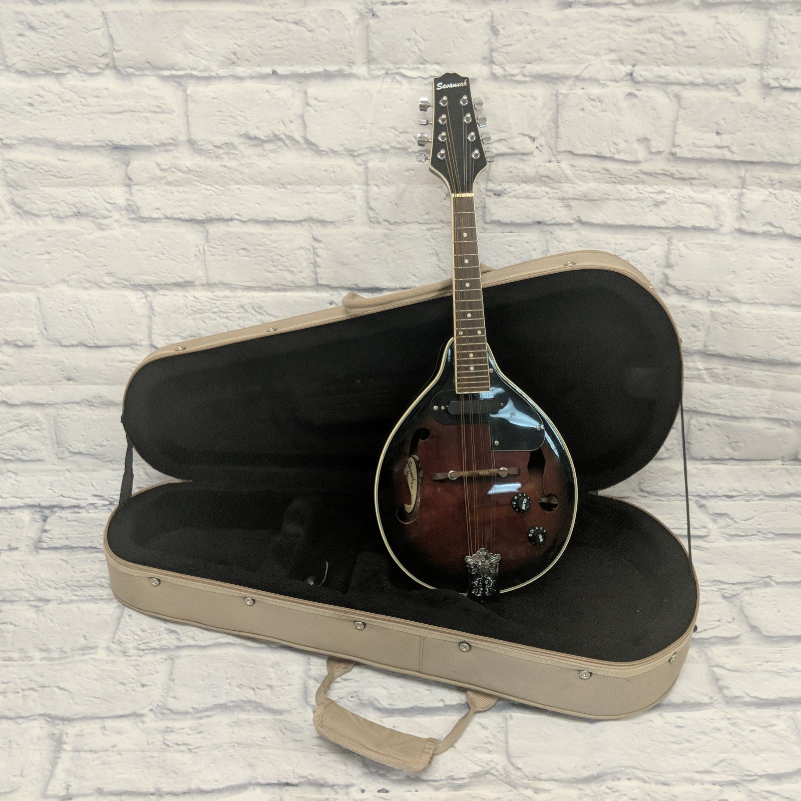 Savannah SA-115-E Passive Electric-Acoustic Mandolin with Semi Hard Case