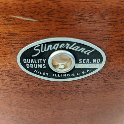 Slingerland Vintage 70s Ribbon Mahogany Veneer 3ply Clear Maple Interior 16x16 Floor Tom Shell