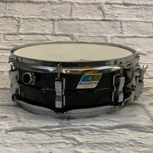 Ludwig No. 404 Acrolite 5x14" Aluminum Snare with Pointed Blue/Olive Badge 1970s
