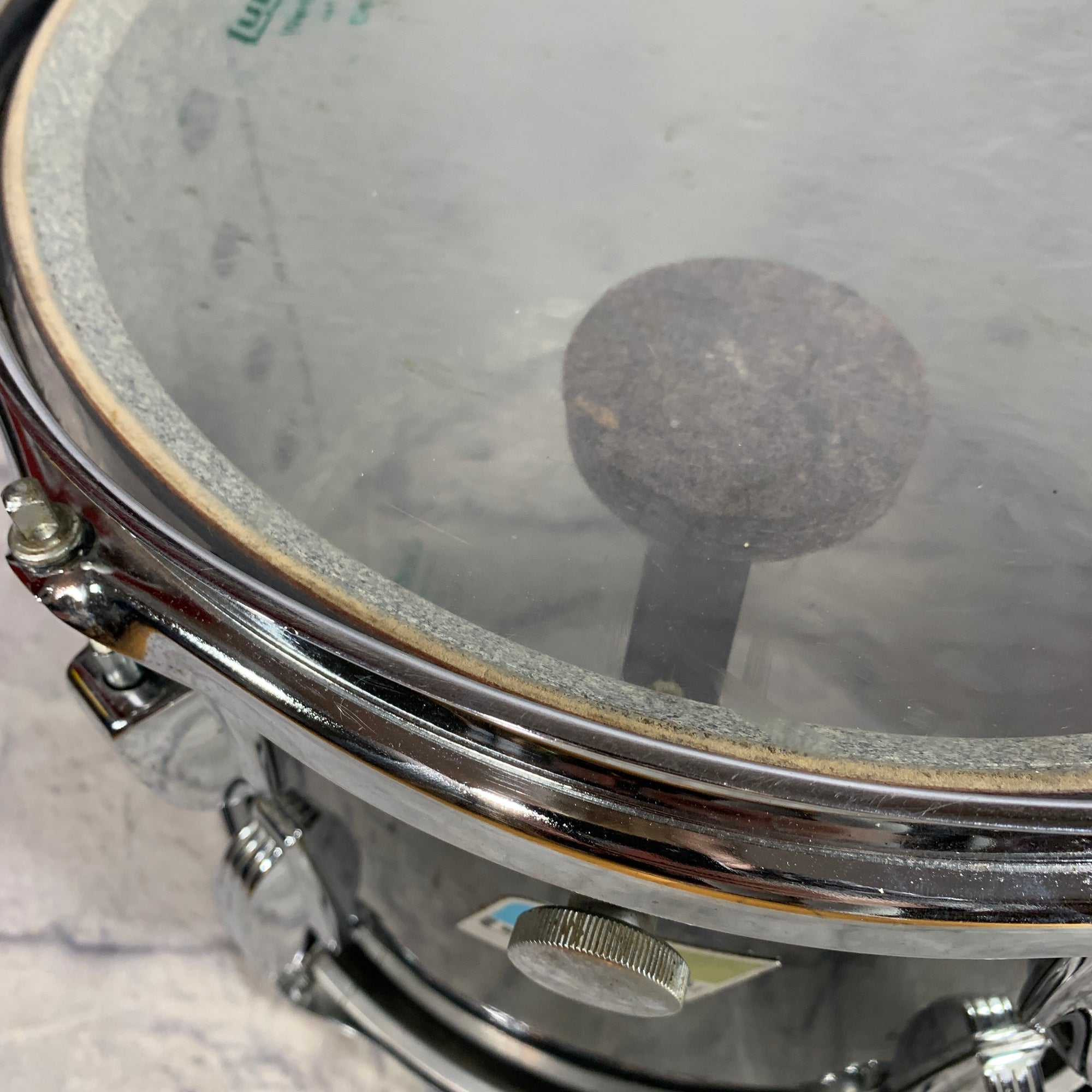 Vintage Ludwig 13" x 9" Blue/Olive Badge Rack Tom - Black Wrap