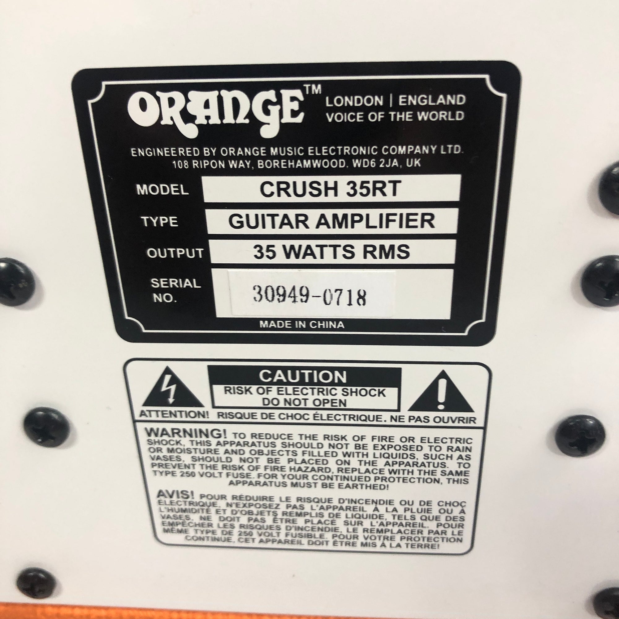 Orance Crush CR35 35 Watt Guitar Combo Amp