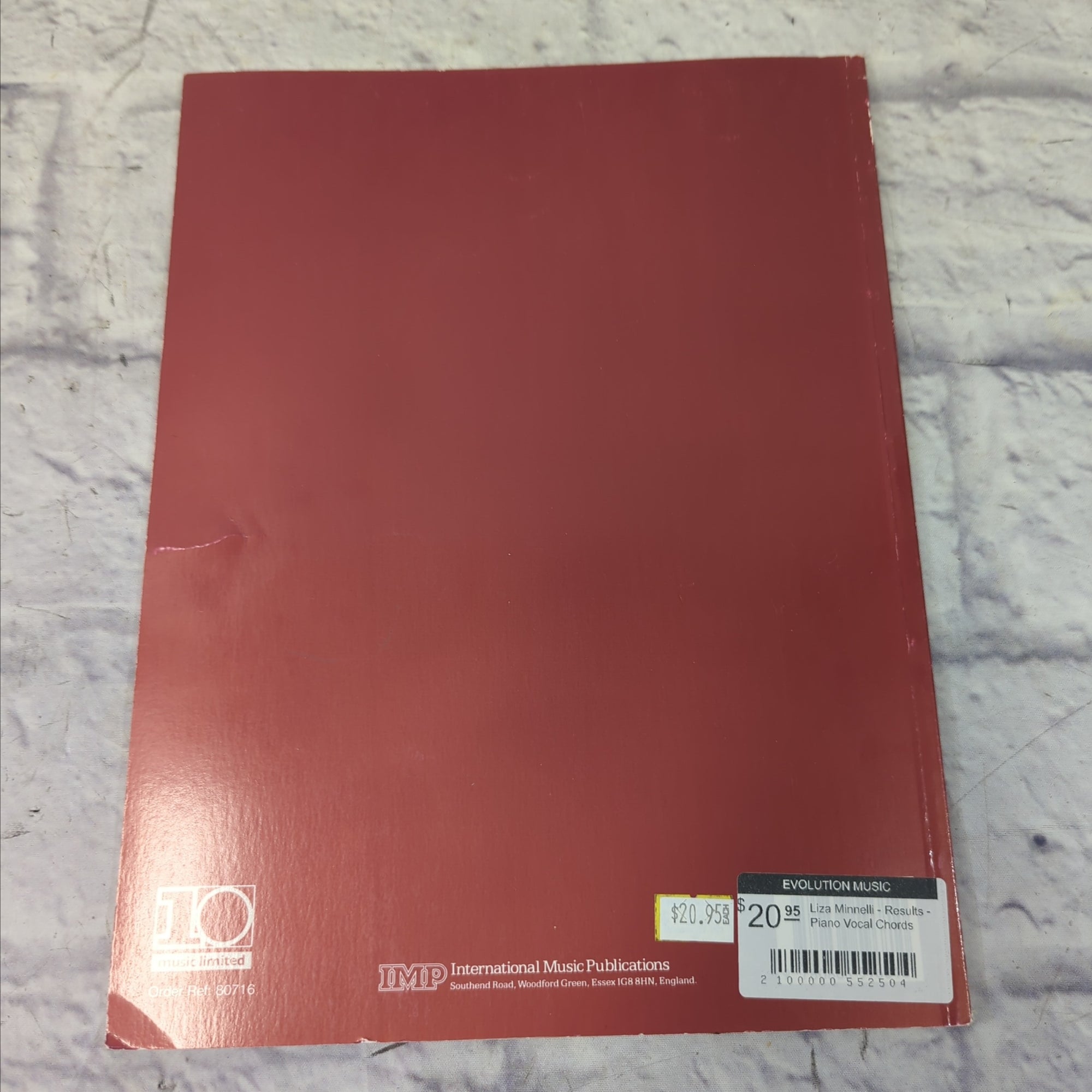 Liza Minnelli - Results - Piano Vocal Chords