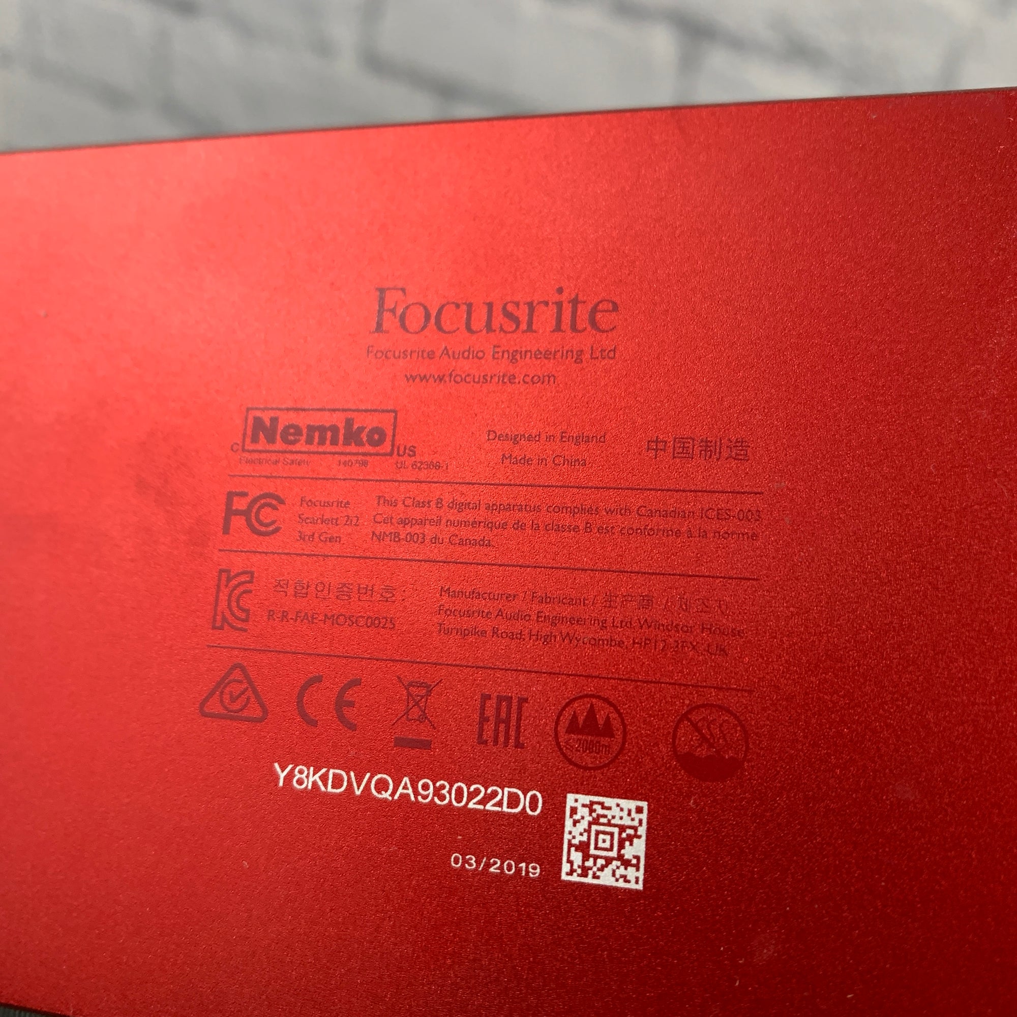 Focusrite Scarlett 2i2 3rd Gen Interface