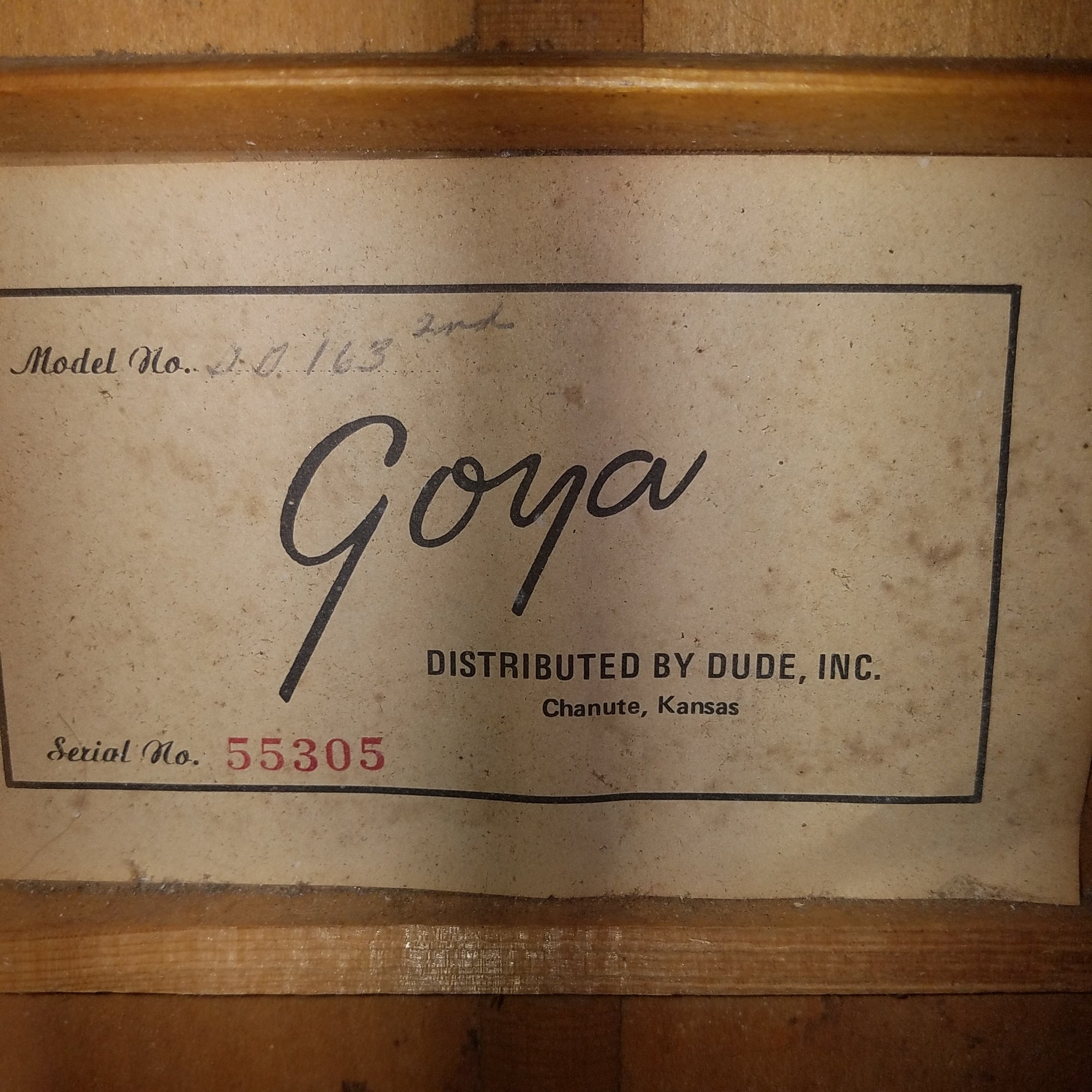 Vintage 1971 Goya Model 163 Acoustic Guitar