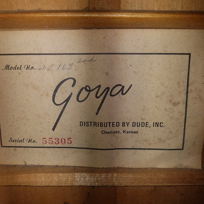 Vintage 1971 Goya Model 163 Acoustic Guitar