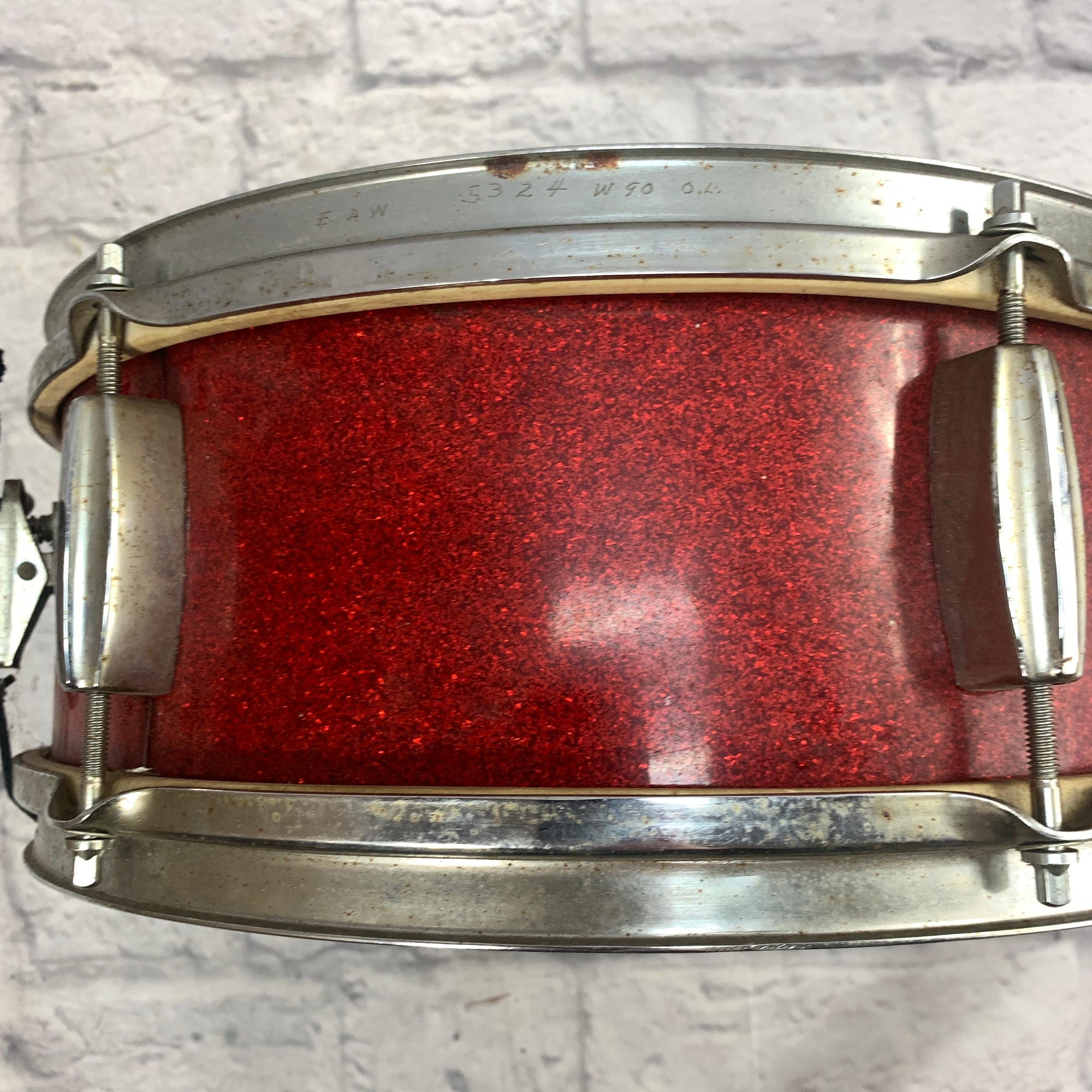 Vintage Kingston Snare Drum Red Sparkle 14