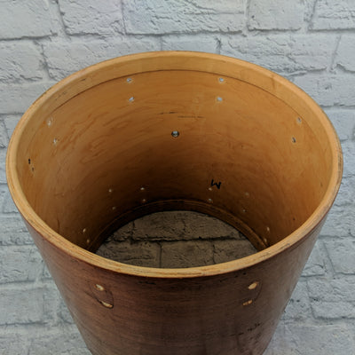 Slingerland Vintage 70s Ribbon Mahogany Veneer 3ply Clear Maple Interior 16x16 Floor Tom Shell
