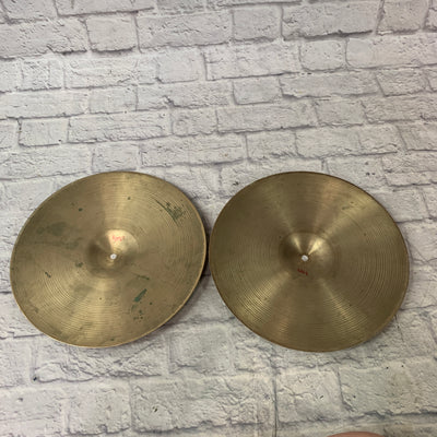 Vintage 70s Zildjian Avedis New Beats 15 Hi Hat Cymbal Pair