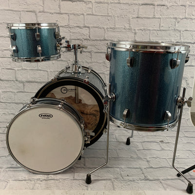 Ludwig Breakbeats 16 BD / 13 FL / 10 RT /14 SD - Azure Sparkle Drum Kit w/ Bags