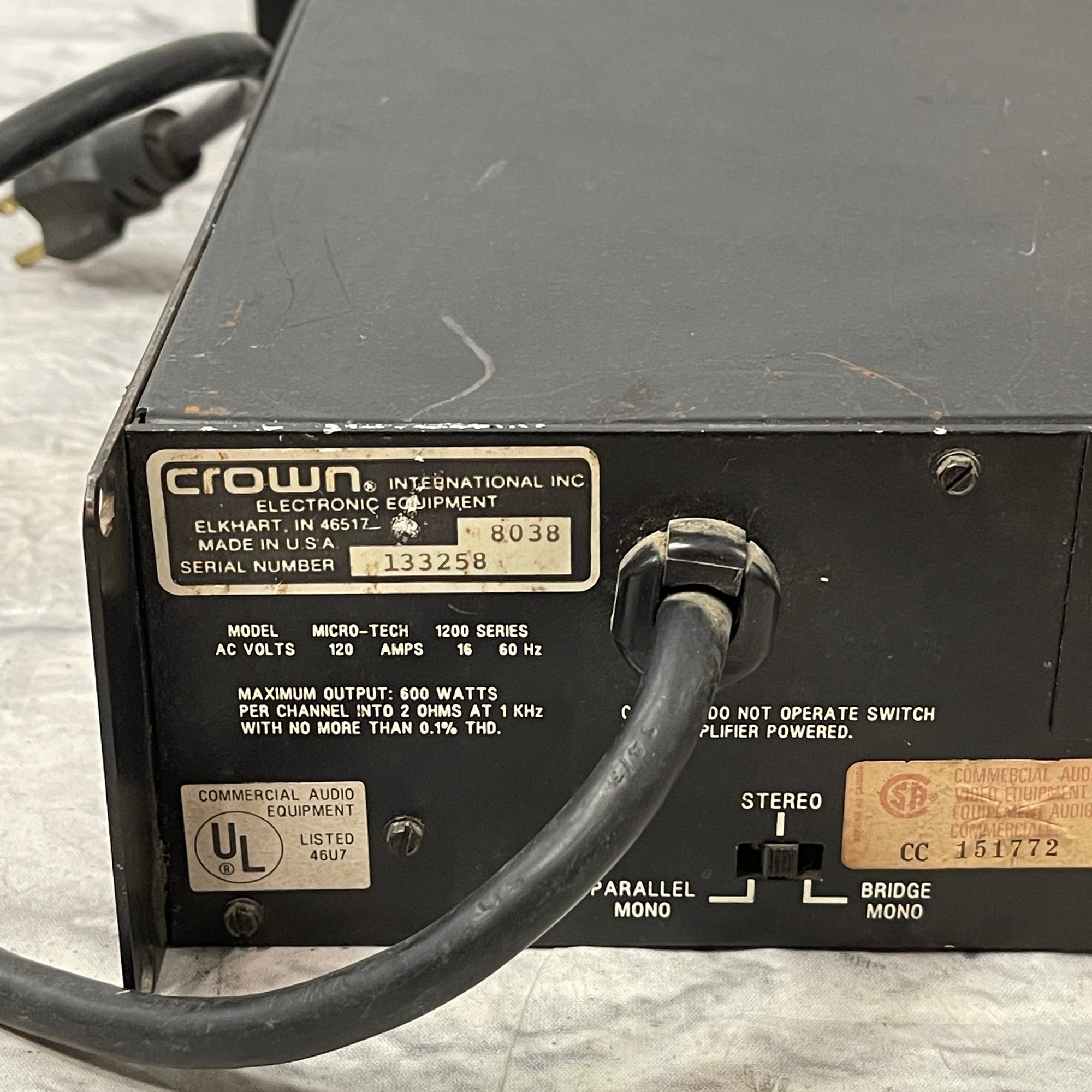 Crown Micro-Tech 1200 Power Amp